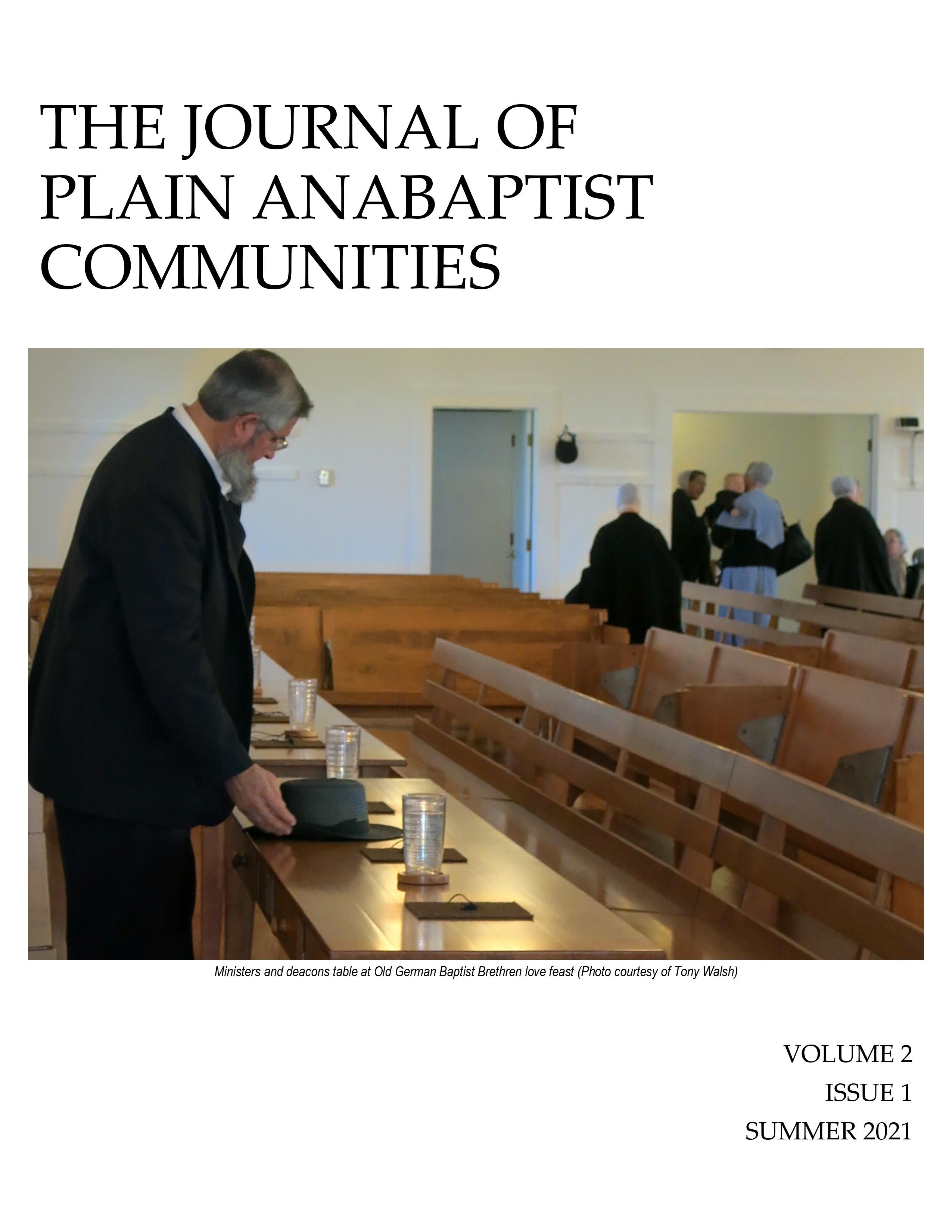 The Journal of Plain Anabaptist Communities Volume 2, Issue 1, Summer 2021