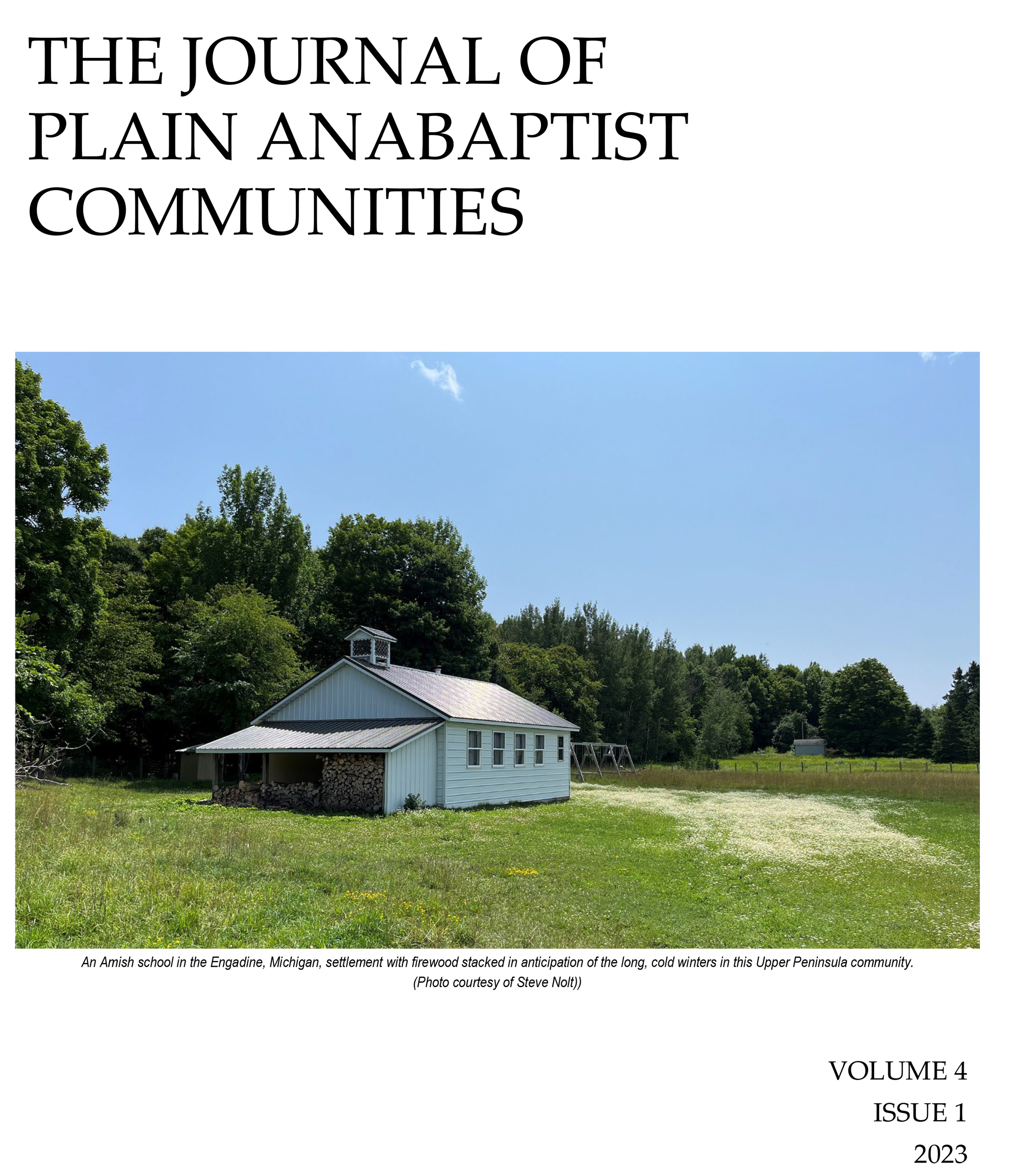 Cover image for The Journal of Plain Anabaptist Communities, Volume 4, Issue 1