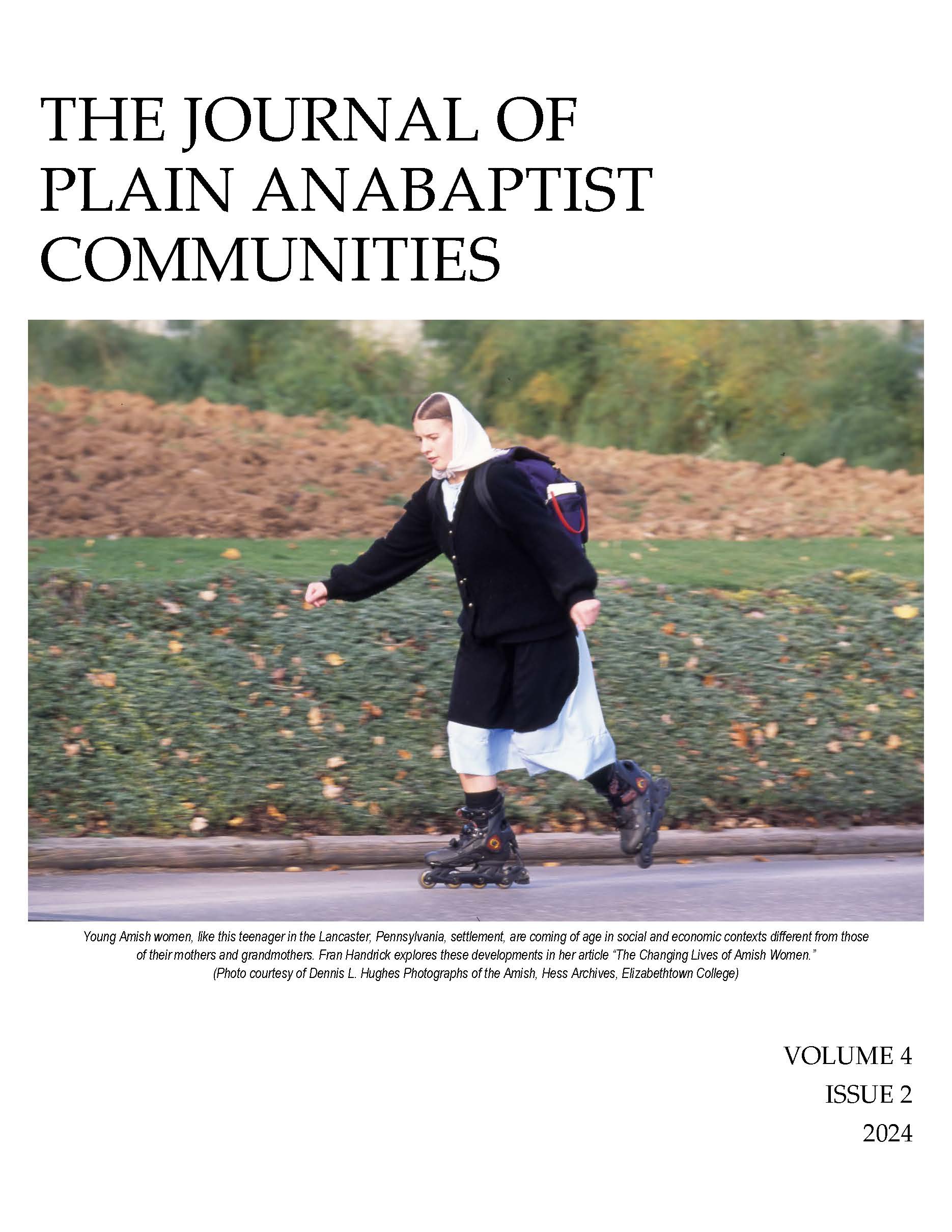 Cover for Vol. 4, No. 2 of The Journal of Plain Anabaptist Communities